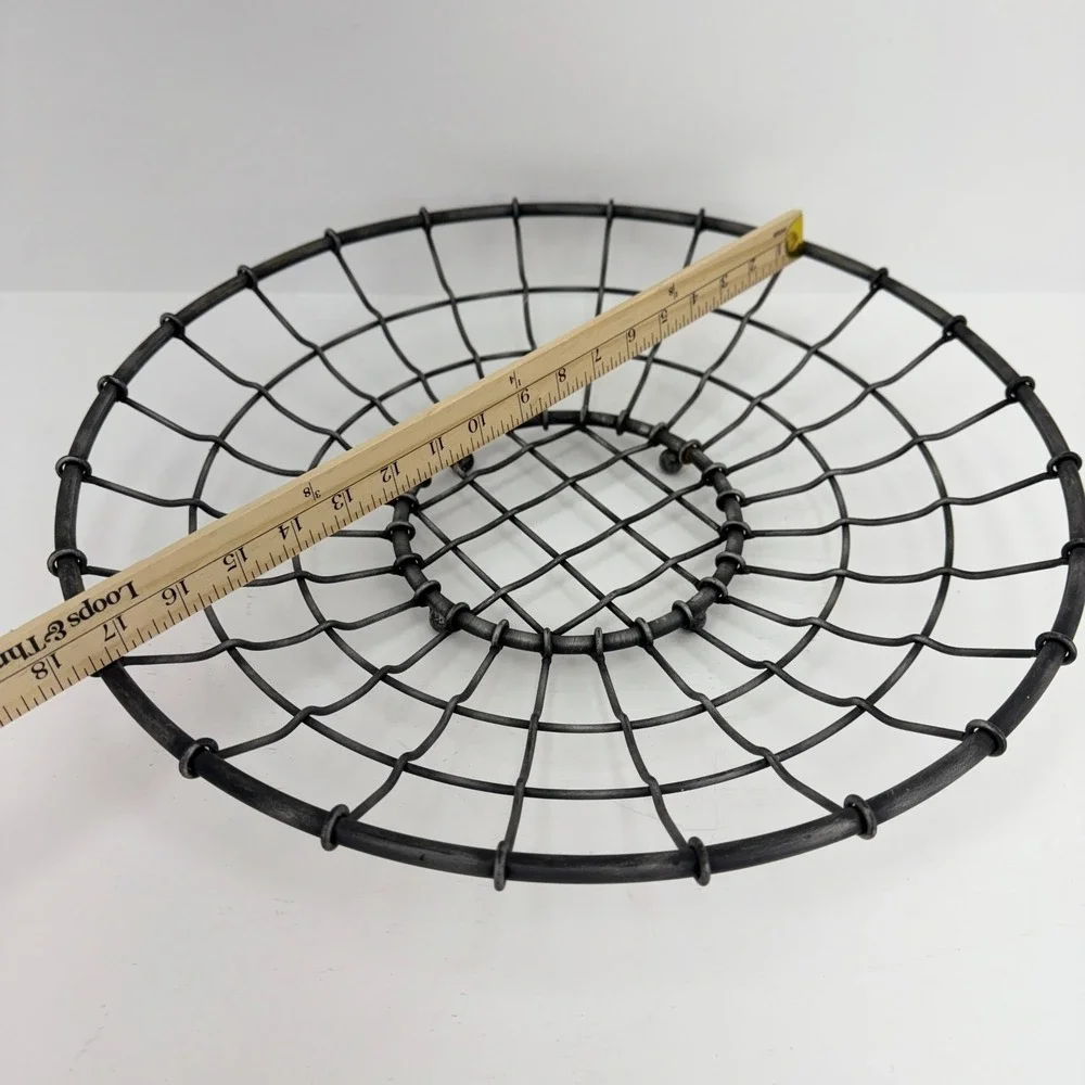 Unbranded Wire‎ Basket Home Decor OS Gray Good Industrial Footed Shallow Bowl